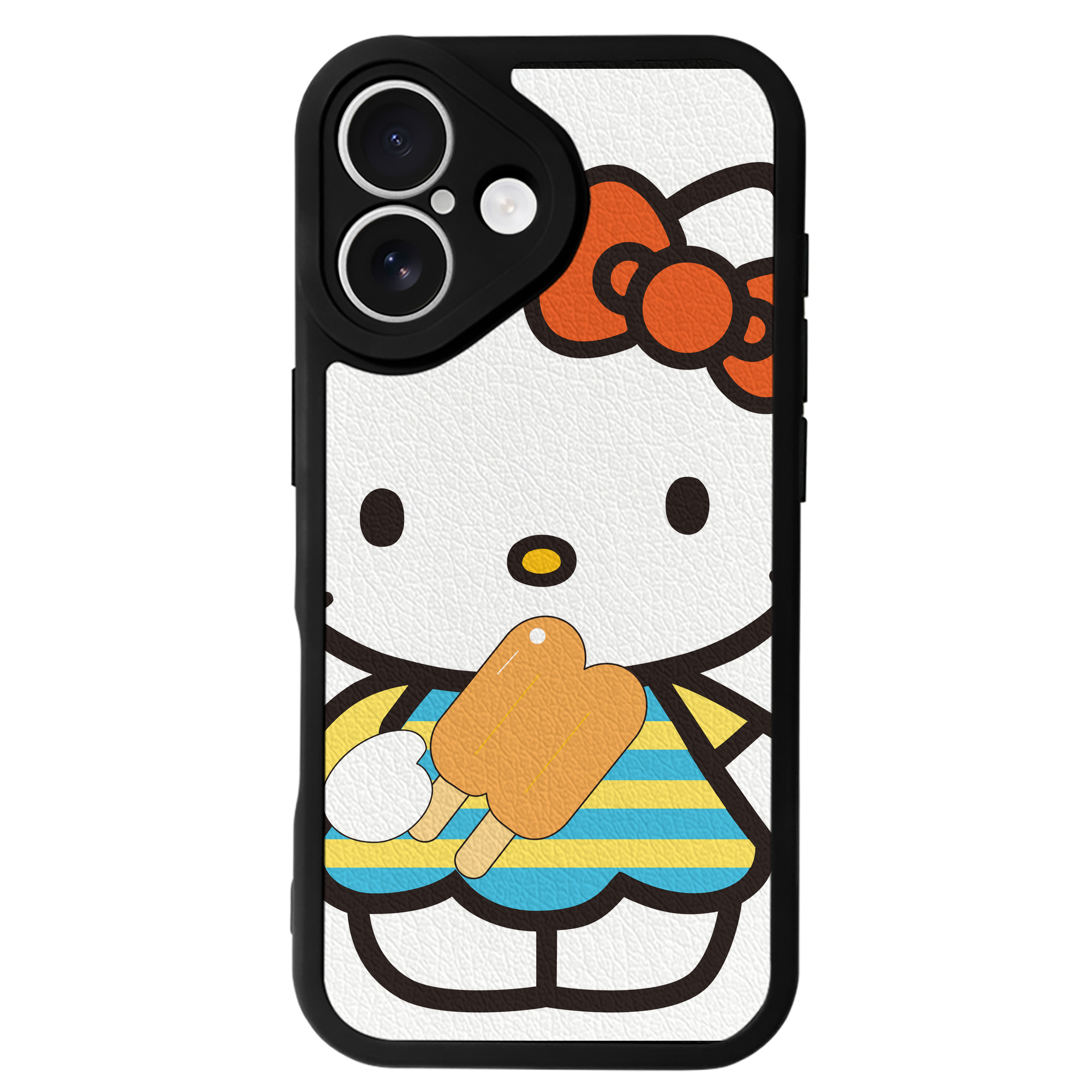 （画像用） Hello Kitty ハローキティ 【iPhone 16シリーズ対応】シリコンスマホケース（レザー調） 材質：シリコン